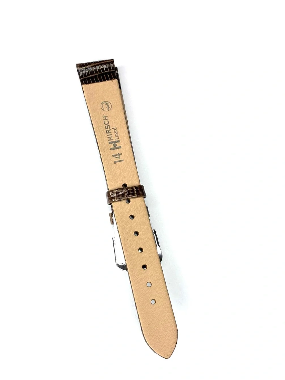 Authentic Hirsch Brown Genuine Lizard Watch Strap (14mm)